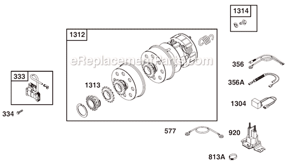 Page G Diagram and Parts List for 124435SERIES 8101 Briggs and Stratton Engine